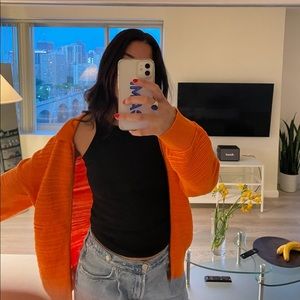 COS Orange Zipper Up Sweater 🍊